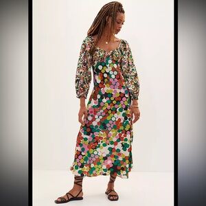 Anthropologie Porridge Floral Puff-Sleeved Maxi Dress
Size MP